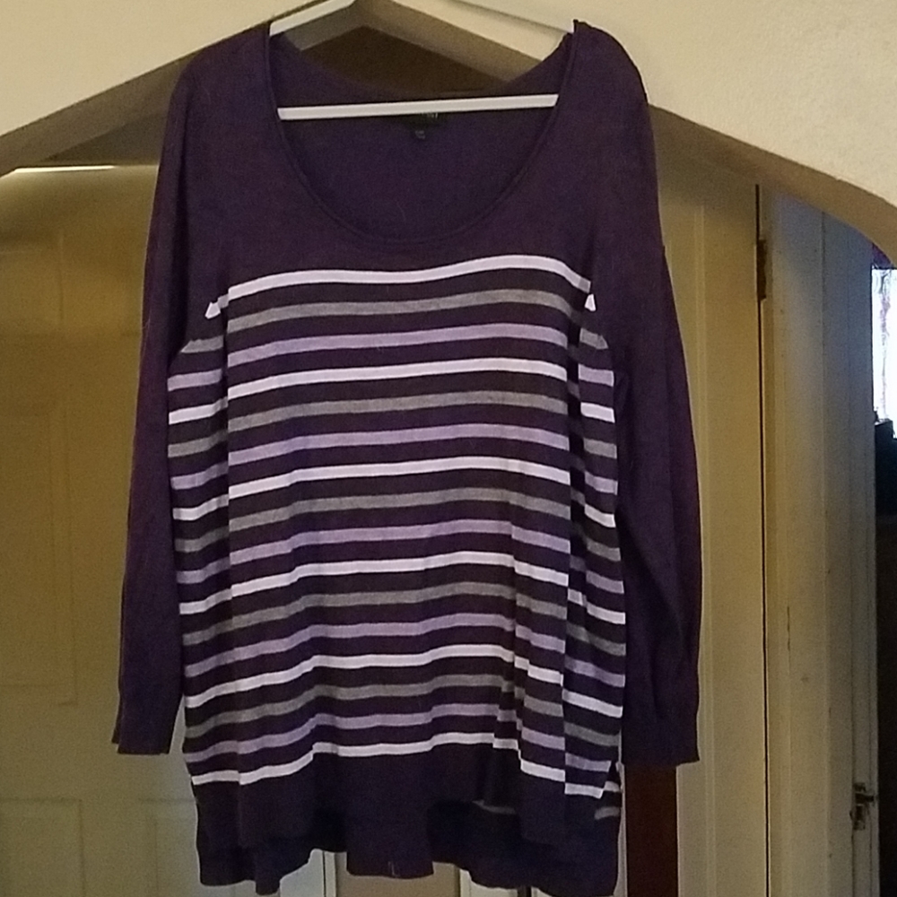 Lane Bryant purple striped sweater